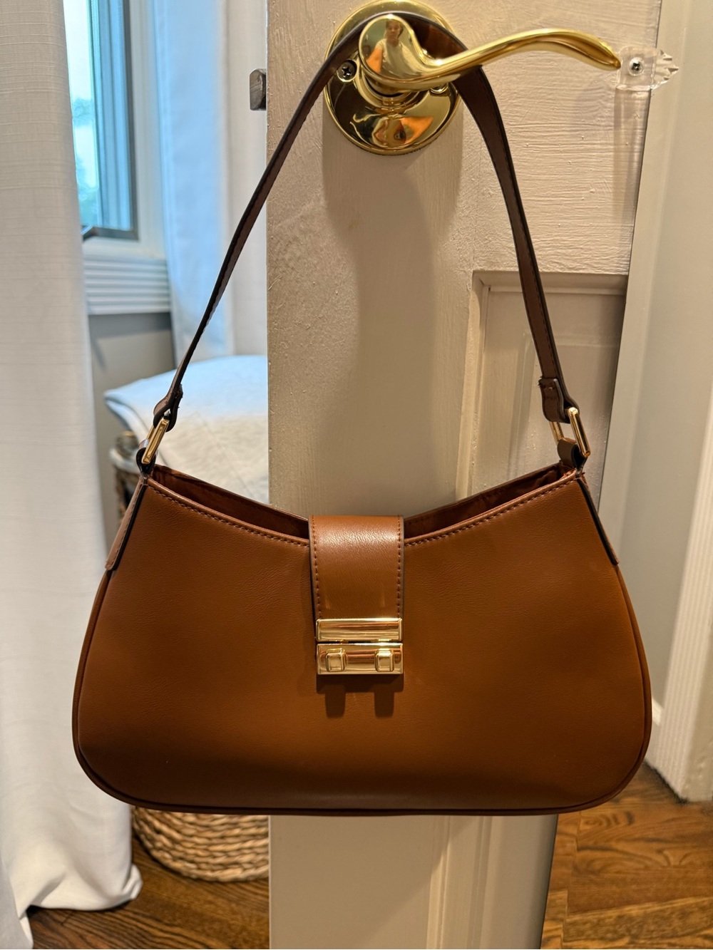 H&M Tan Shoulder Bag with Gold Hardware